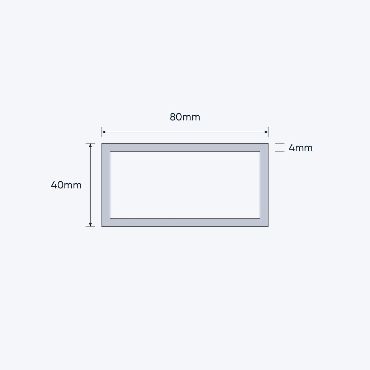 aluminium rectangular hollow rhs size 80 40 4 mm 1