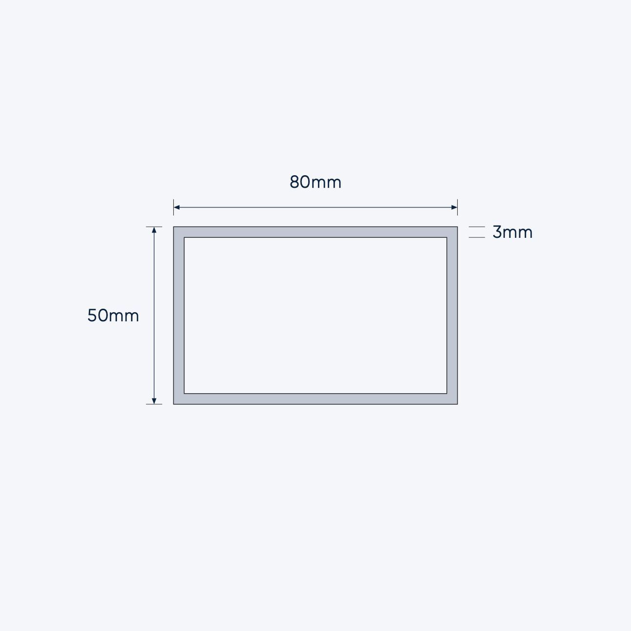 aluminium rectangular hollow rhs size 80 50 3 mm 4
