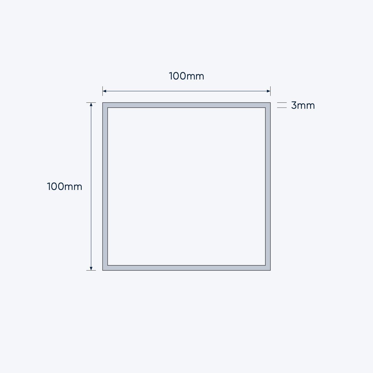 aluminium square hollow shs size 100 100 3 mm 1