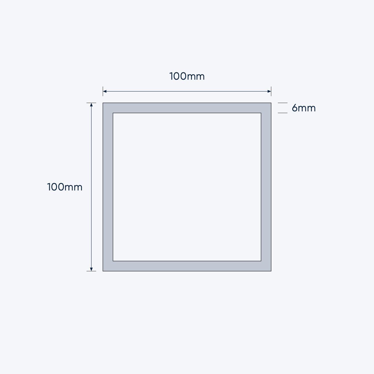 aluminium square hollow shs size 100 100 6 mm 4