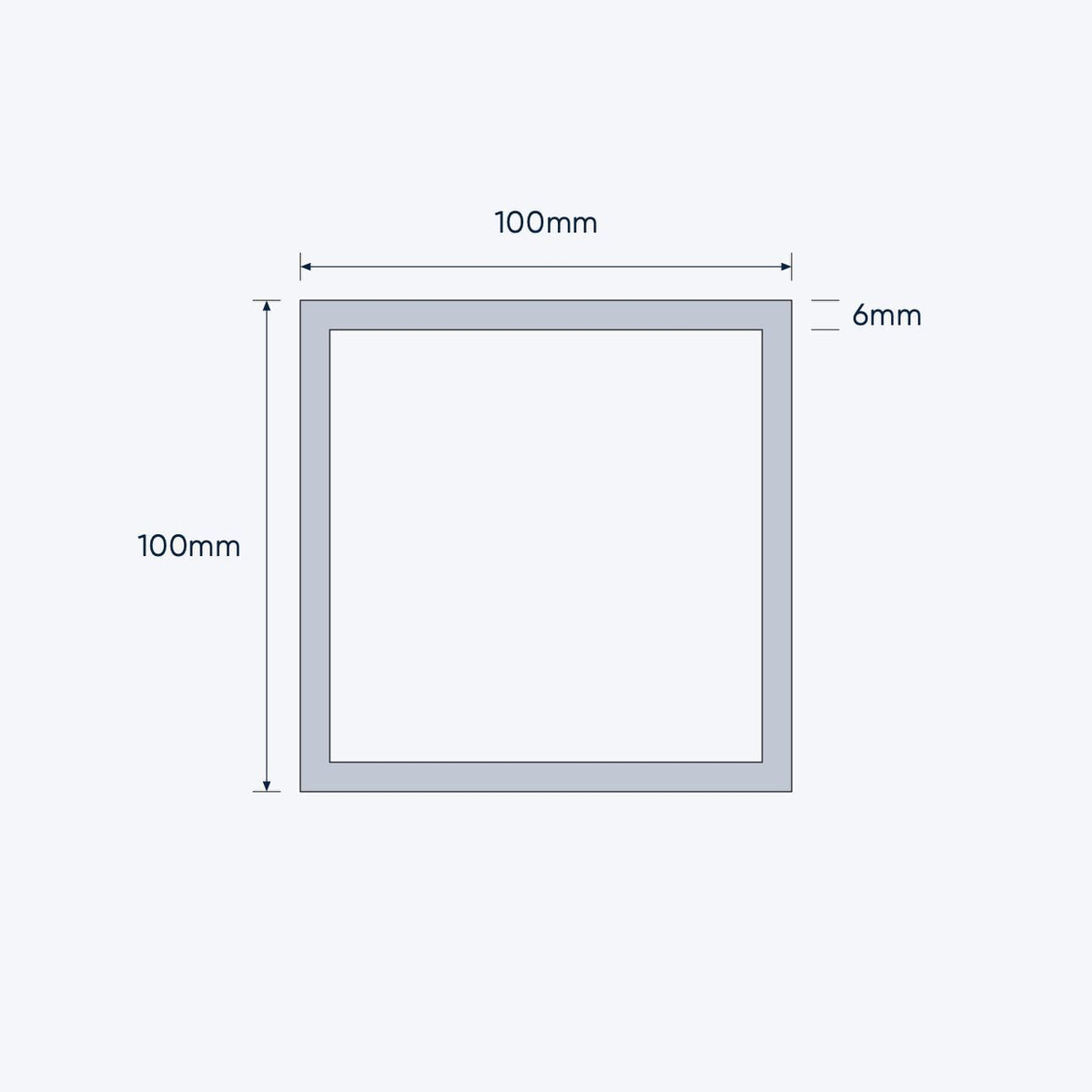 aluminium square hollow shs size 100 100 6 mm 4