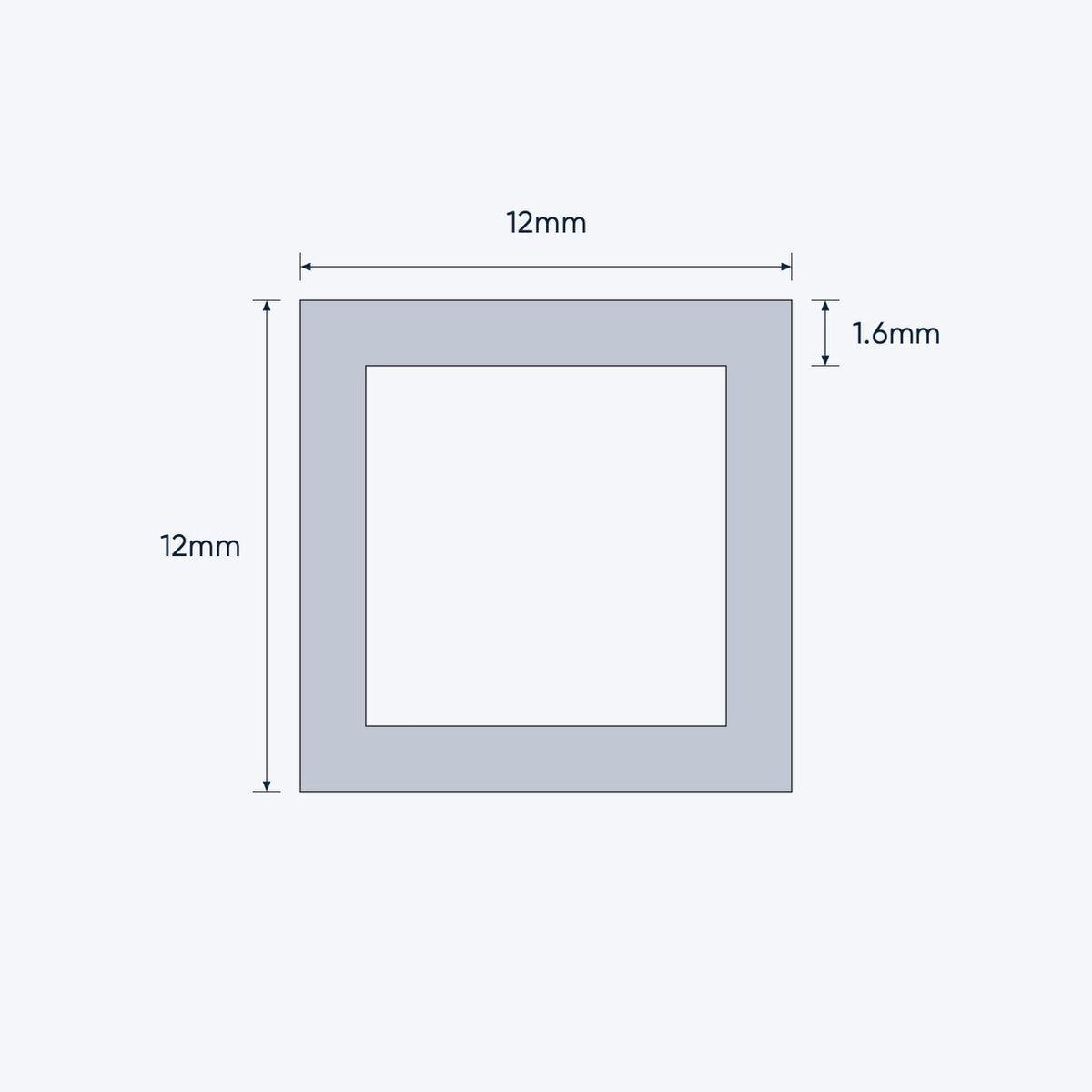 aluminium square hollow shs size 12 12 1 6 mm 4