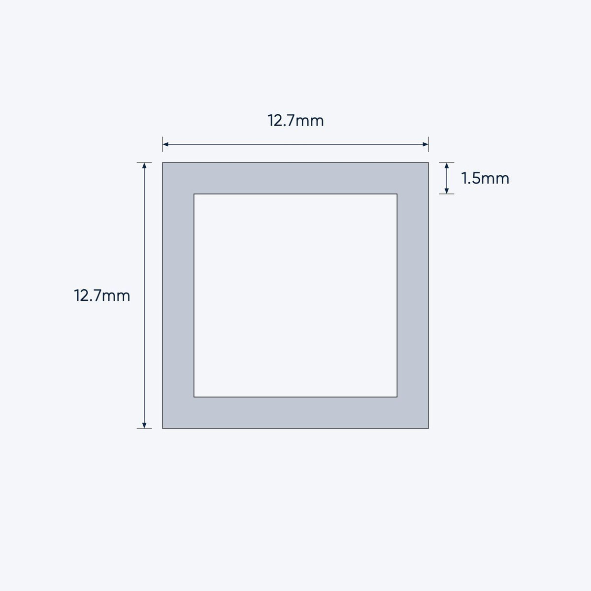 aluminium square hollow shs size 12 7 12 7 1 5 mm 4