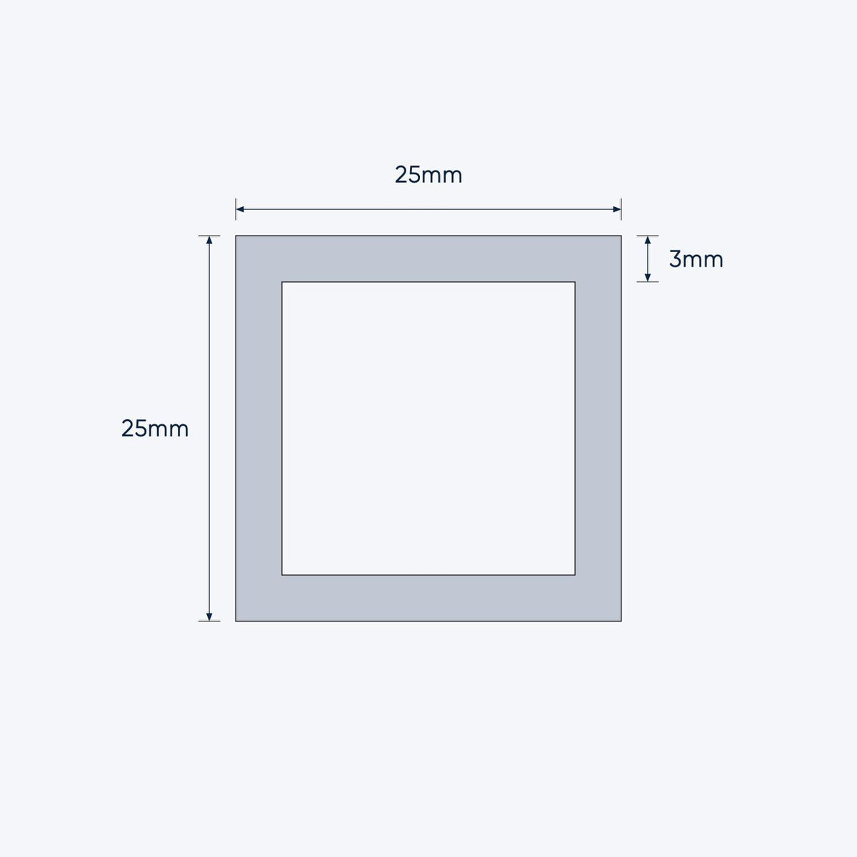 aluminium square hollow shs size 25 25 3 mm 1
