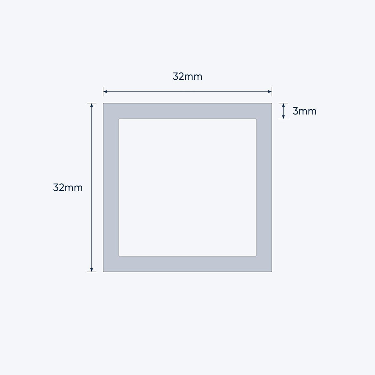 aluminium square hollow shs size 32 32 3 mm 4
