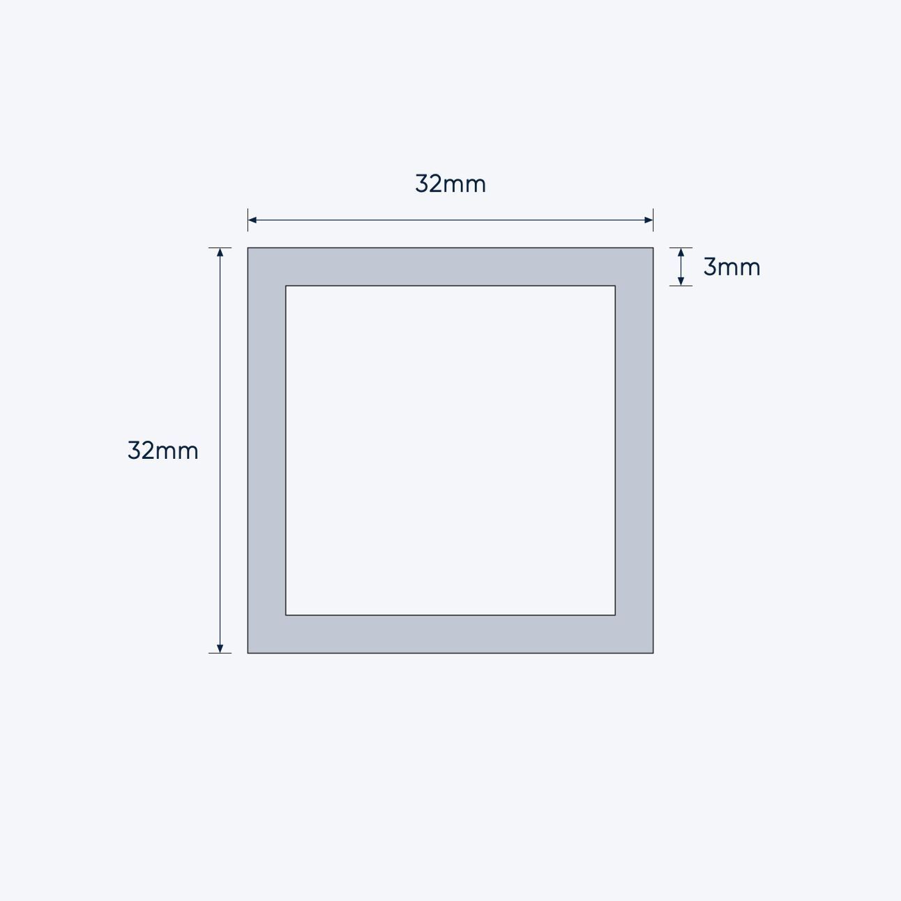 aluminium square hollow shs size 32 32 3 mm 4