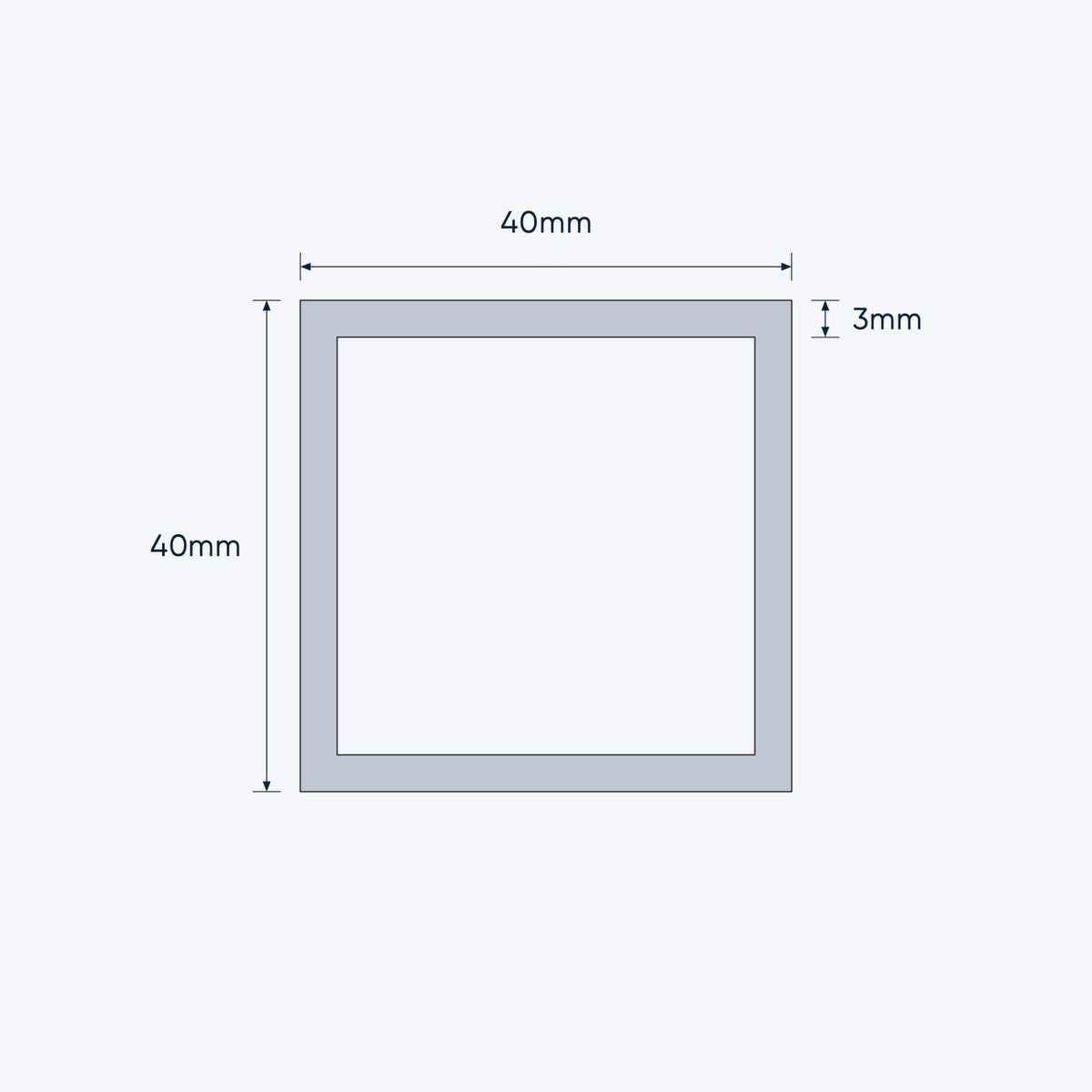 aluminium square hollow shs size 40 40 3 mm 4