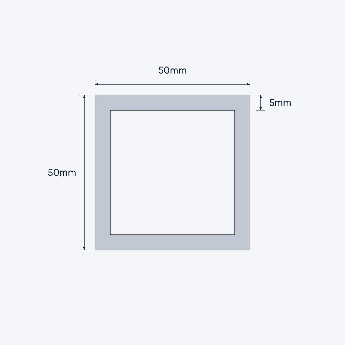 aluminium square hollow shs size 50 50 5 mm 1