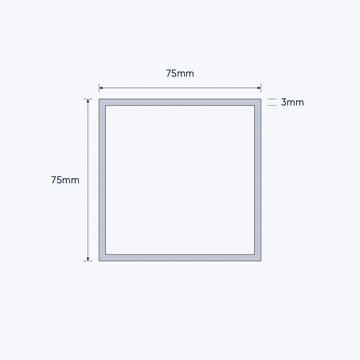 aluminium square hollow shs size 75 75 3 mm 3