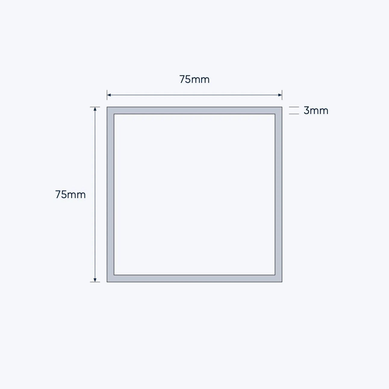 aluminium square hollow shs size 75 75 3 mm 3