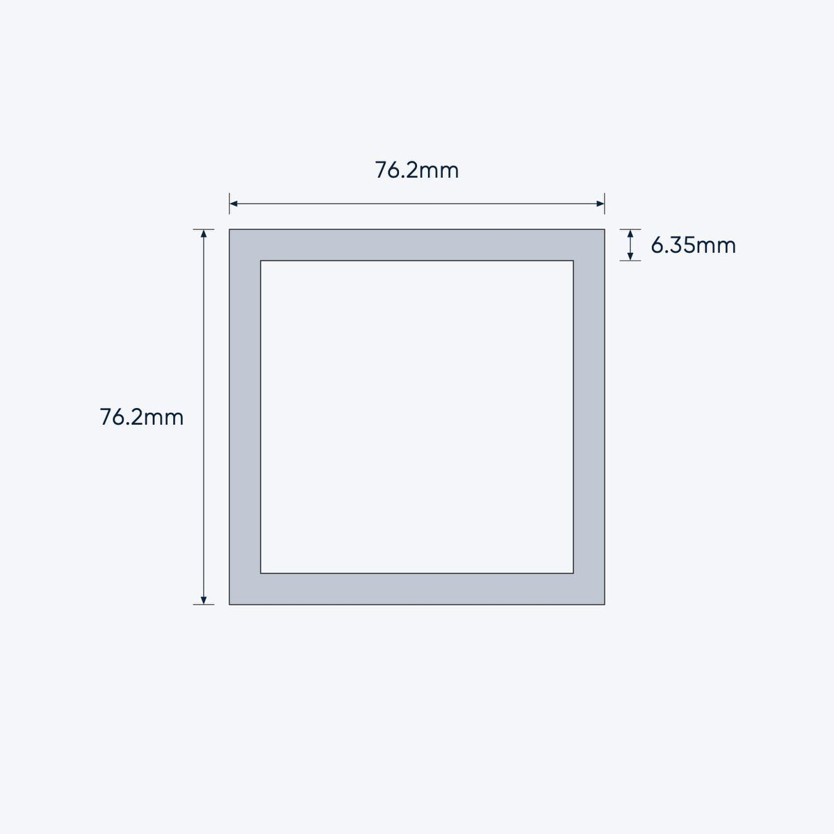 aluminium square hollow shs size 76 2 76 2 6 35 mm 1