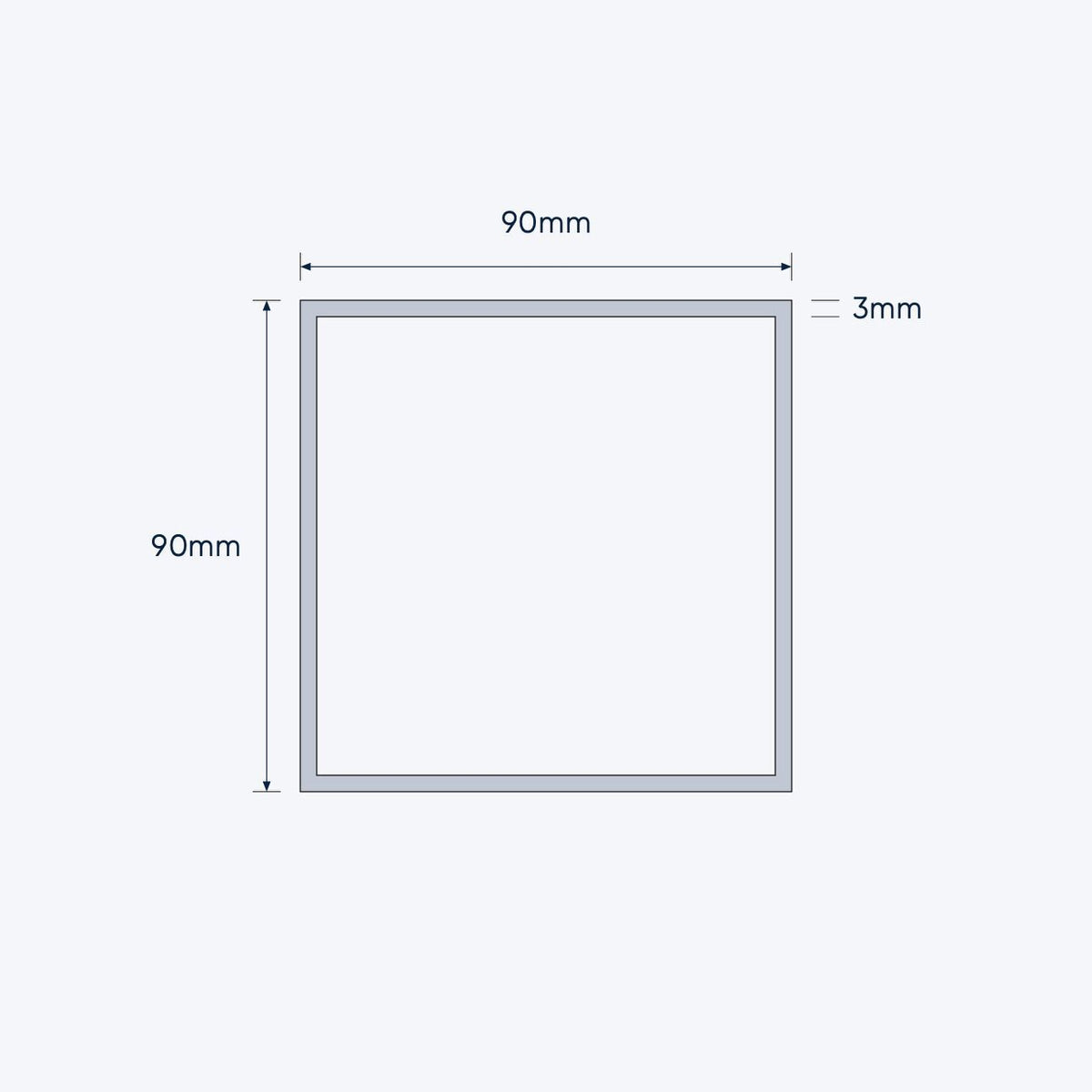aluminium square hollow shs size 90 90 3 mm 4
