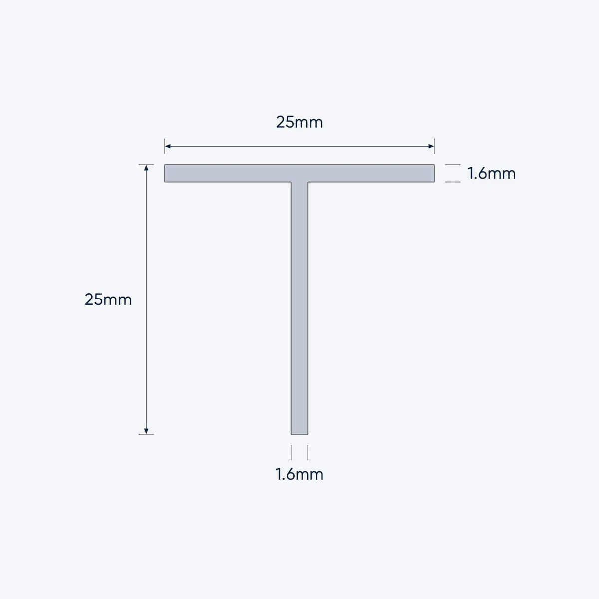 aluminium tee bar size 25 25 1 6 mm 4