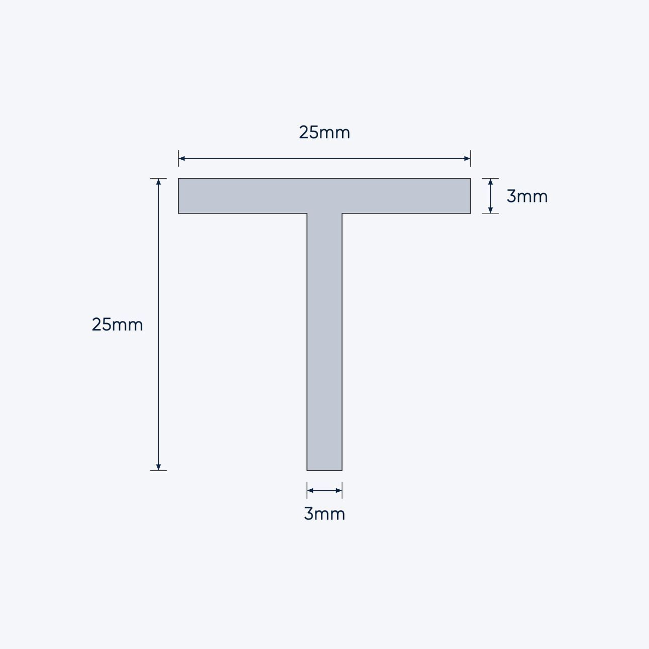 aluminium tee bar size 25 25 3 mm 4