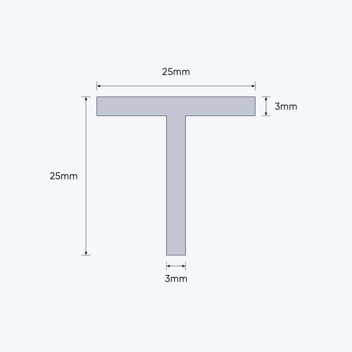 aluminium tee bar size 25 25 3 mm 4
