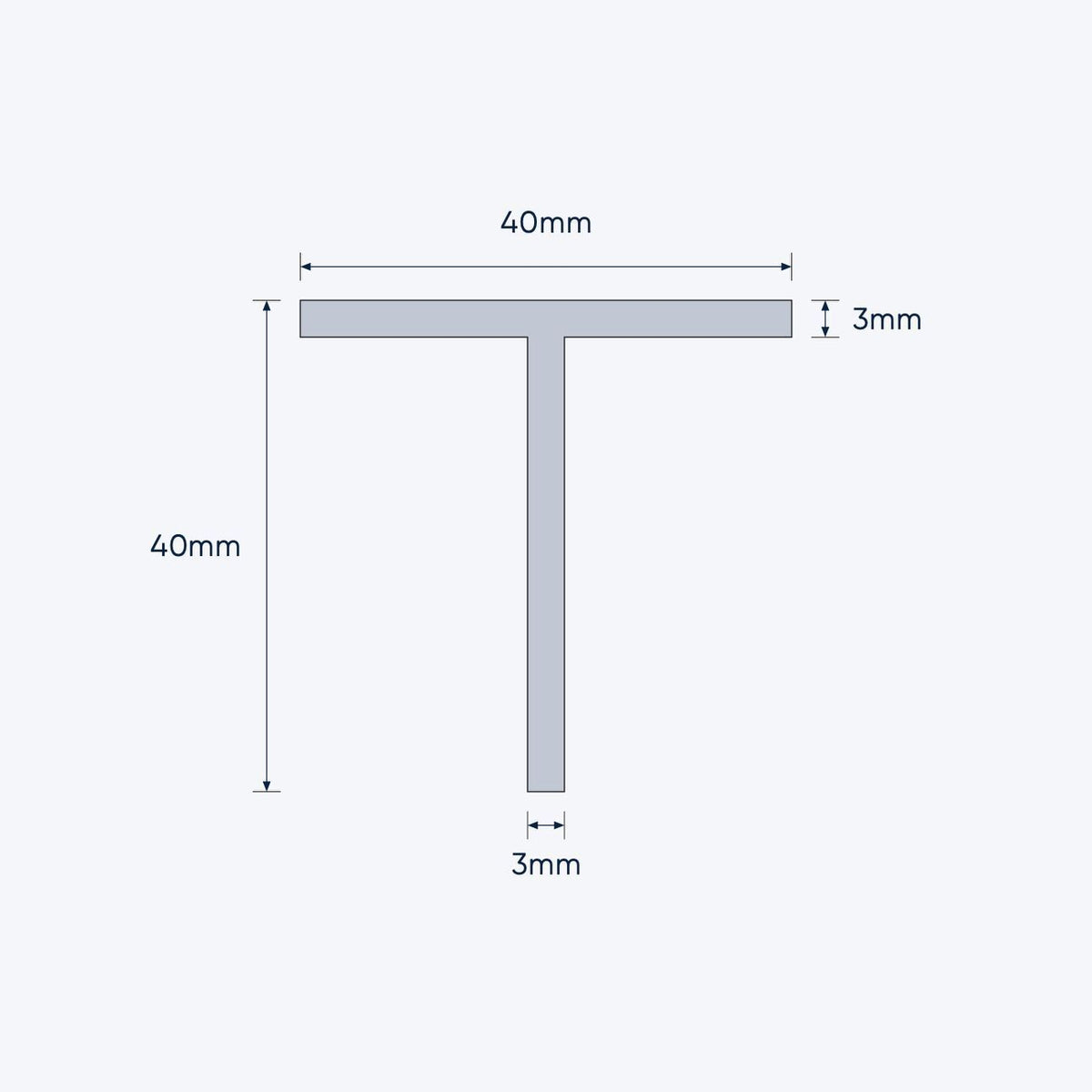aluminium tee bar size 40 40 3 mm 4