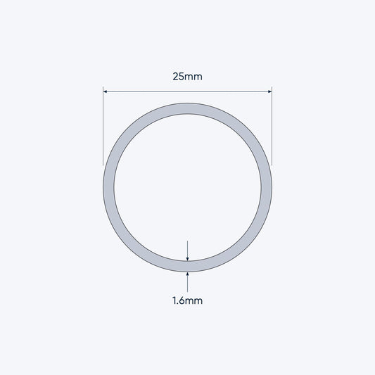 aluminium tube size 25 1 6 mm 1