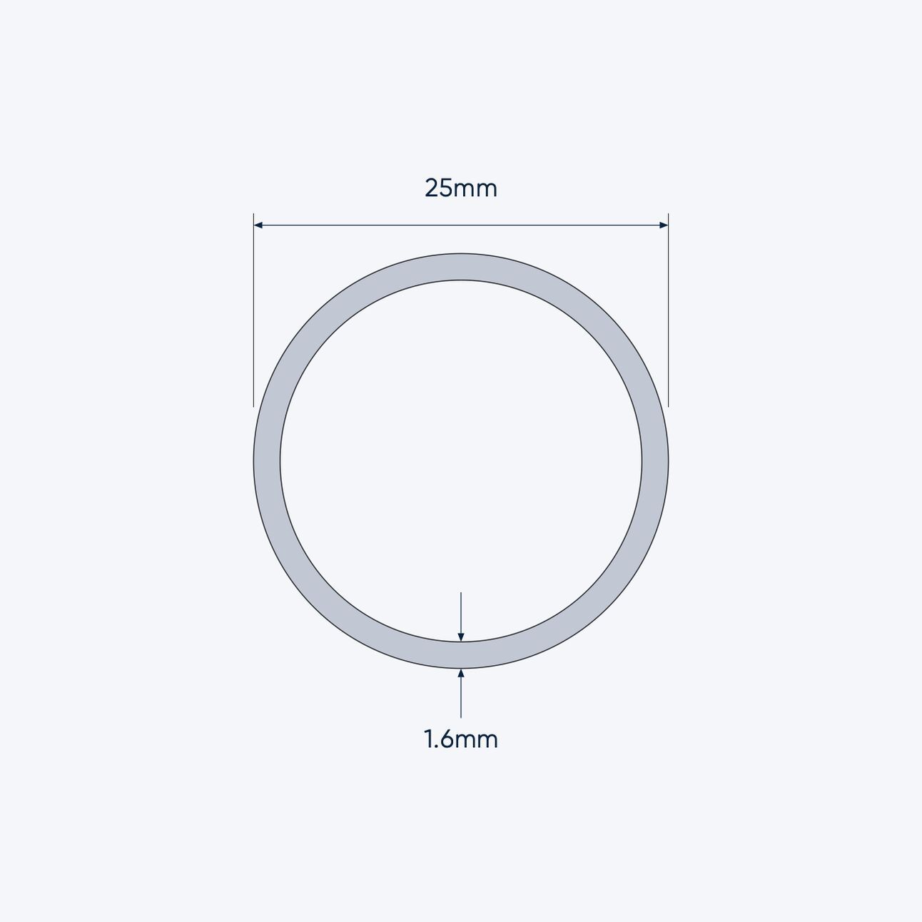 aluminium tube size 25 1 6 mm 1