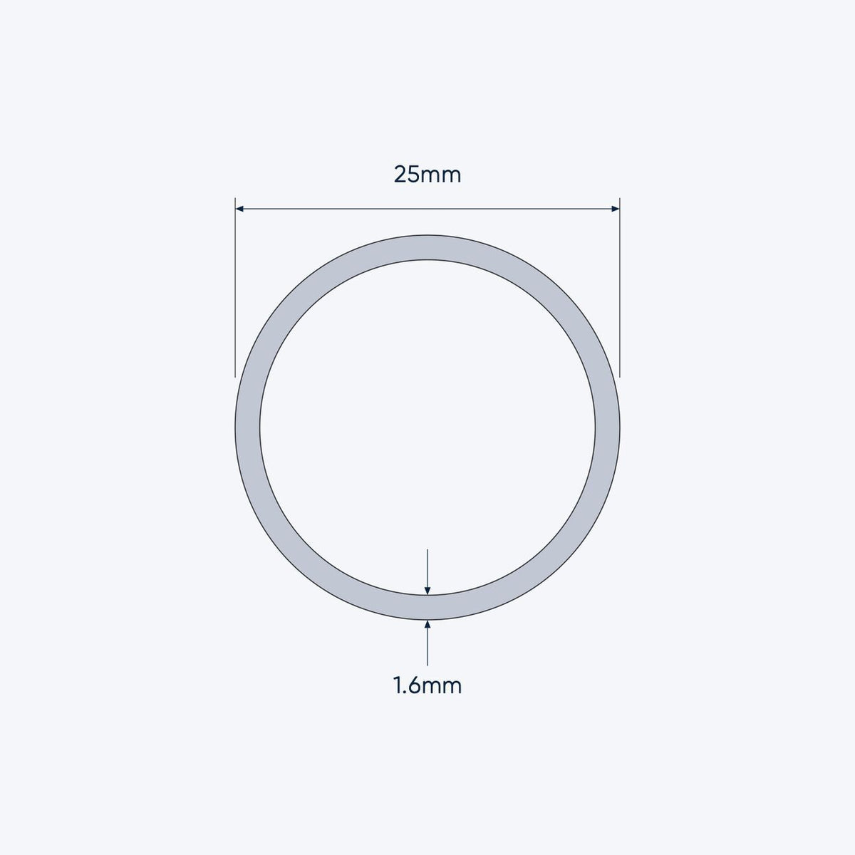 aluminium tube size 25 1 6 mm 1
