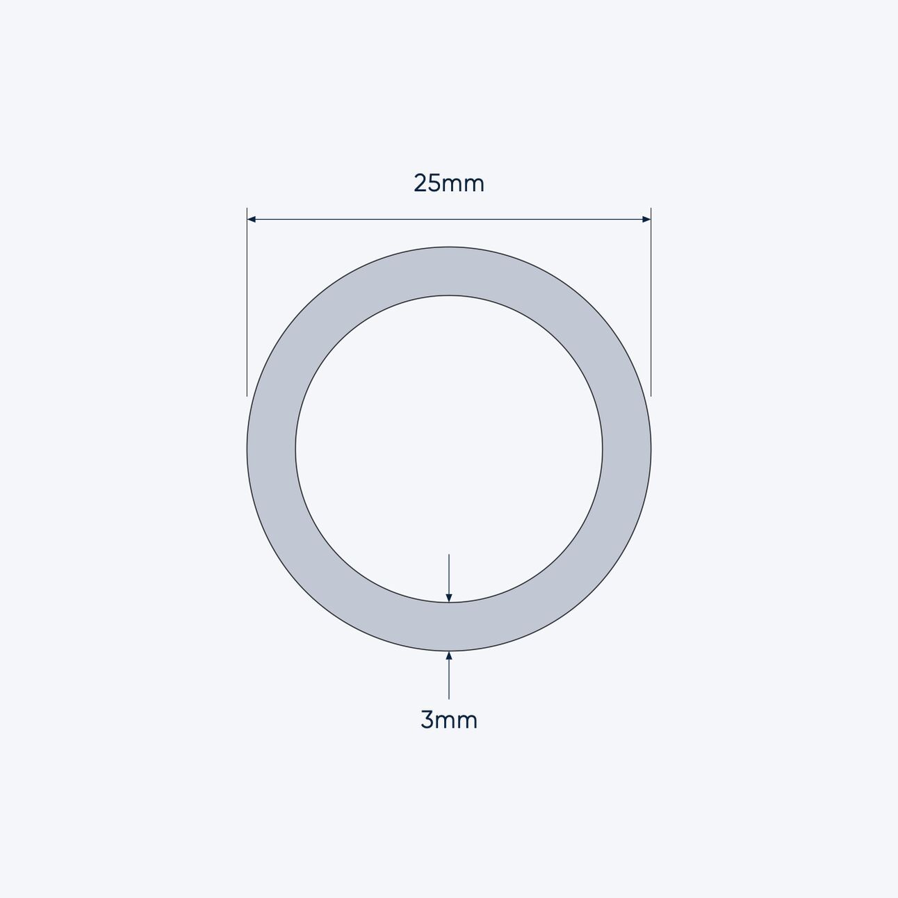 aluminium tube size 25 3 mm 1