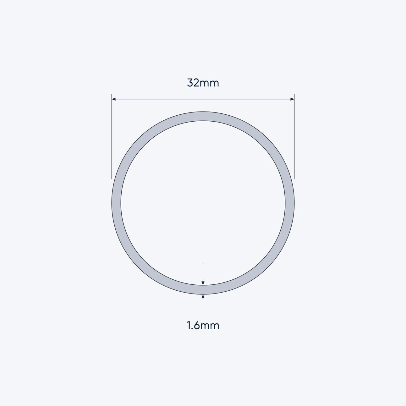 aluminium tube size 32 1 6 mm 4