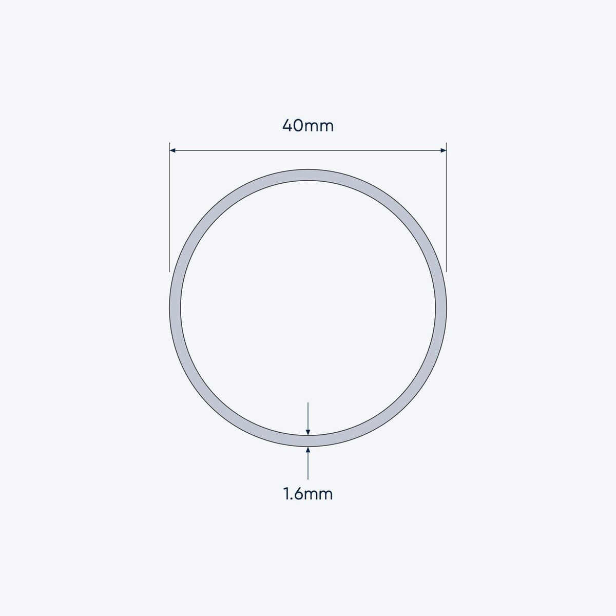 aluminium tube size 40 1 6 mm 4