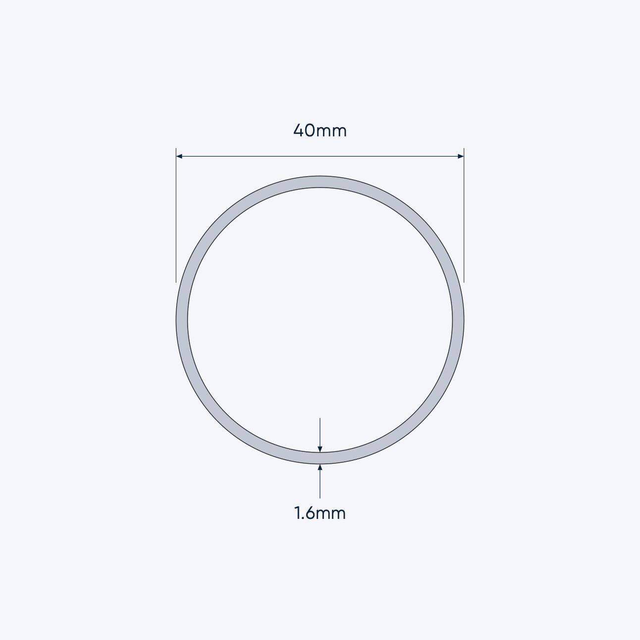 aluminium tube size 40 1 6 mm 4