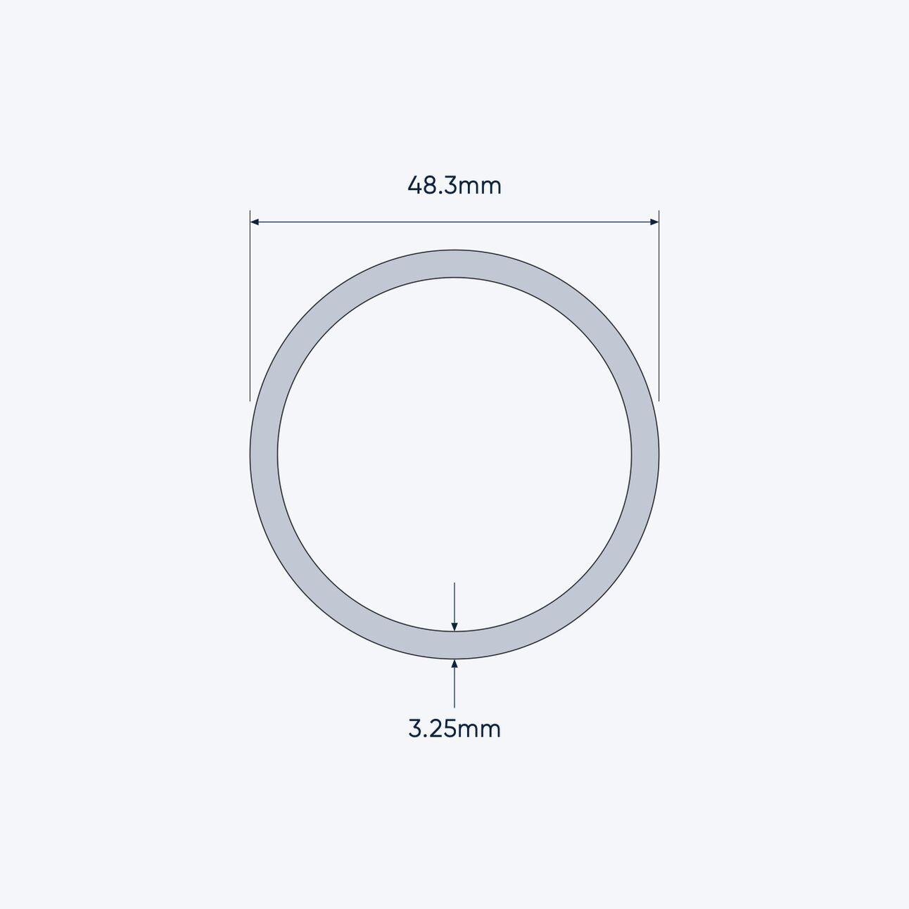 aluminium tube size 48 3 3 25 mm 4