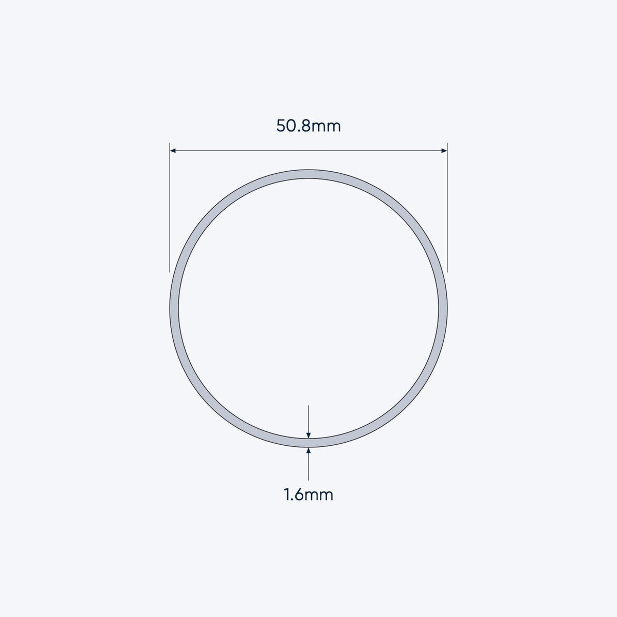aluminium tube size 50 8 1 6 mm 1