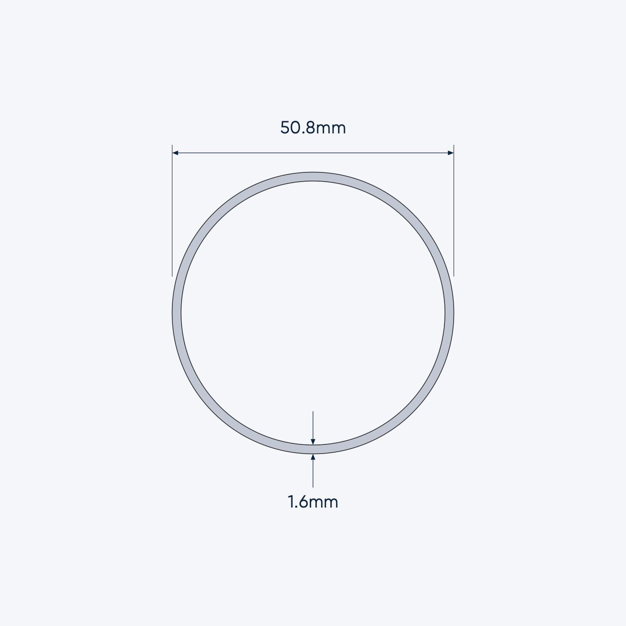 aluminium tube size 50 8 1 6 mm 1