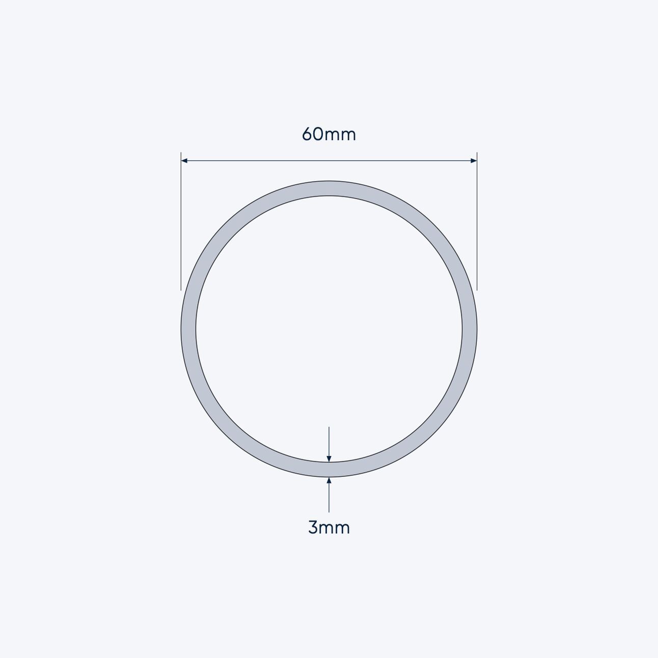 aluminium tube size 60 3 mm 4