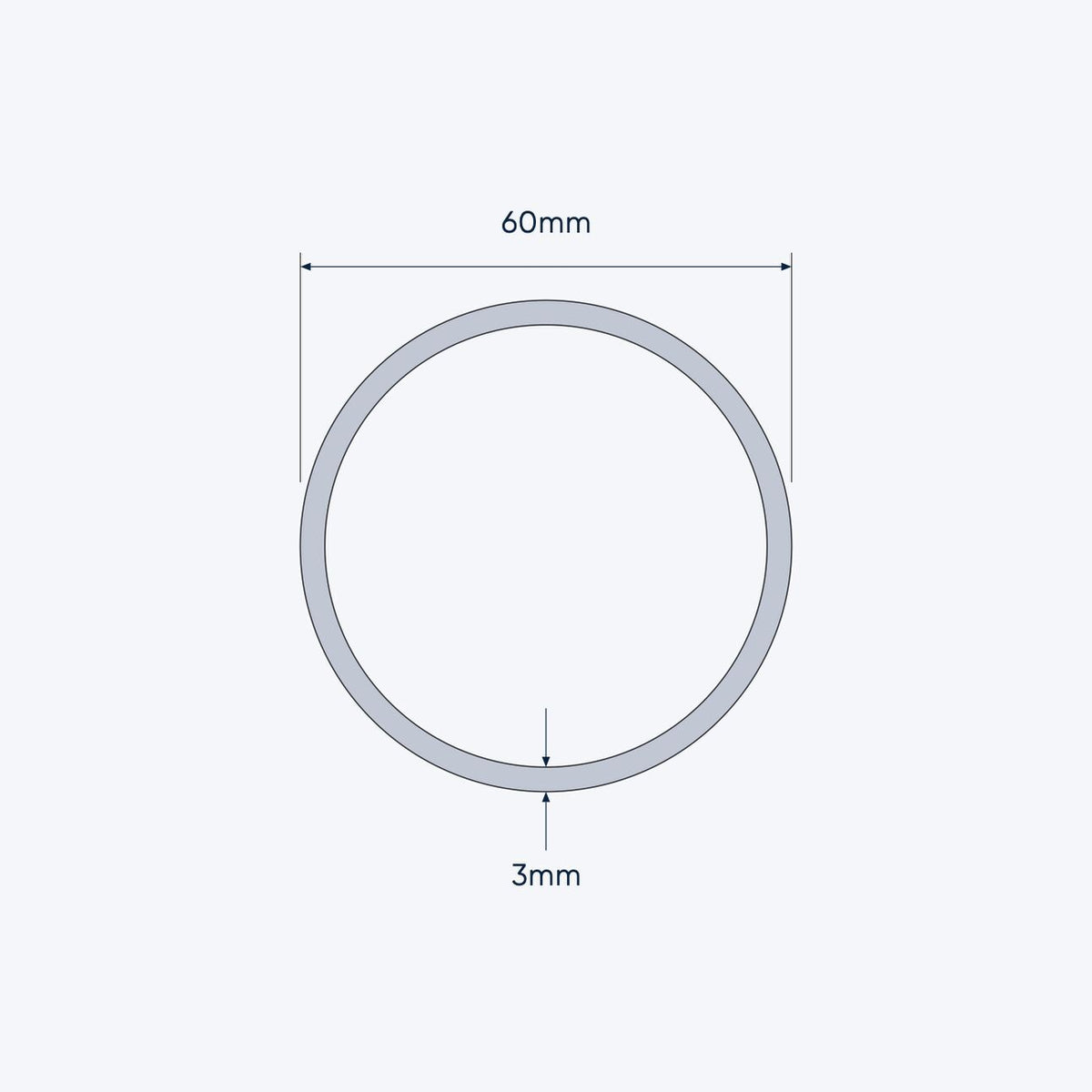 aluminium tube size 60 3 mm 4