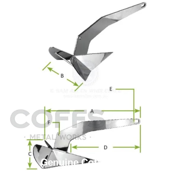 ANCHORS - DELTA STYLE STAINLESS STEEL anchor chain