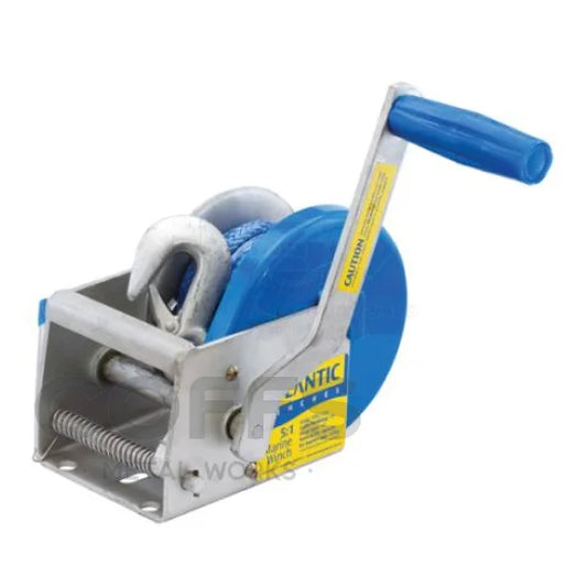 ATLANTIC WINCH - HAND - 51 Winch trailer Atlantic 5:1 700kg with 6m x 5mm Dyneema & gal hook anchor