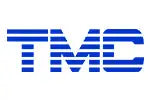 Blue striped tmc logo.
