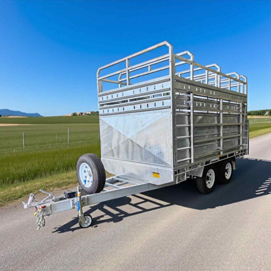CCT 12×7 FLAT-TOP LIVESTOCK/CATTLE TRAILER FOR SALE ATM 4500KG WITH Side Rails & Ramps (Copy)