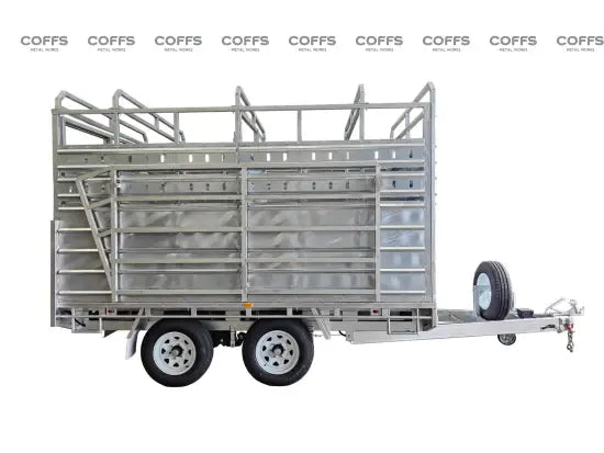 CCT 12×7 FLAT TOP LIVESTOCK/CATTLE TRAILER FOR SALE ATM 3500KG WITH Side Rails & Ramps cattle livestock