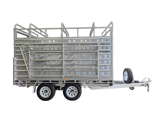 CCT 12×7 FLAT TOP LIVESTOCK/CATTLE TRAILER FOR SALE ATM 4500KG WITH Side Rails & Ramps (Copy) cattle livestock