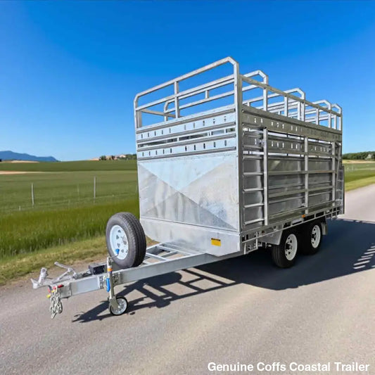 CCT 12×7 FLAT TOP LIVESTOCK/CATTLE TRAILER FOR SALE ATM 4500KG WITH Side Rails & Ramps (Copy) cattle livestock