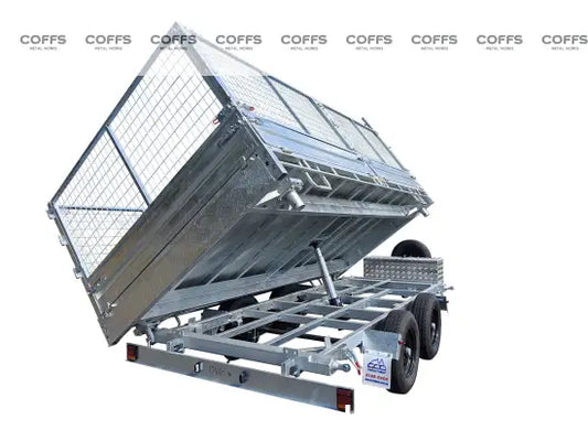 CCT 12×7 Hydraulic 3 Way Tipper Flat Top Trailer With 900mm Cage For Sale ATM 3500KG/4500KG flatbed trailer