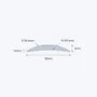 Coffs Metal Works aluminium half round concave bar showing 38mm width and 6mm height dimensions for architectural use