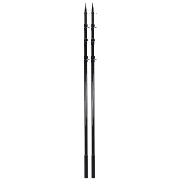 Coffs Metal Works black 3K carbon fiber telescopic outrigger poles for offshore sport fishing boats