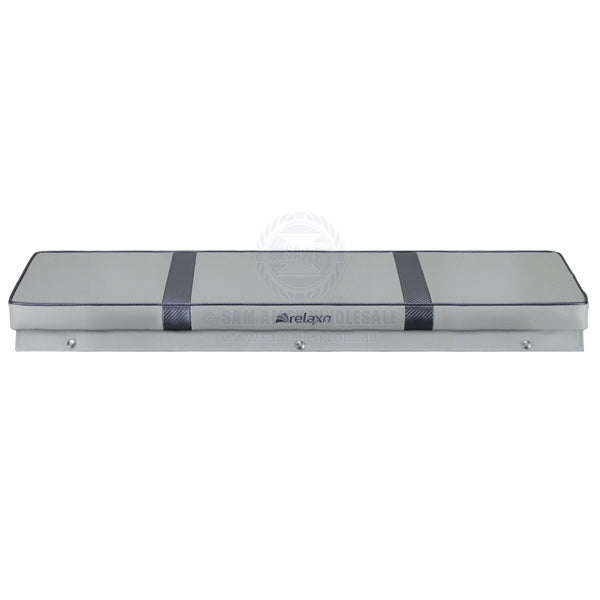 Coffs Metal Works Relaxn grey and dark grey carbon tinnie seat cushion with stainless steel press stud mounting