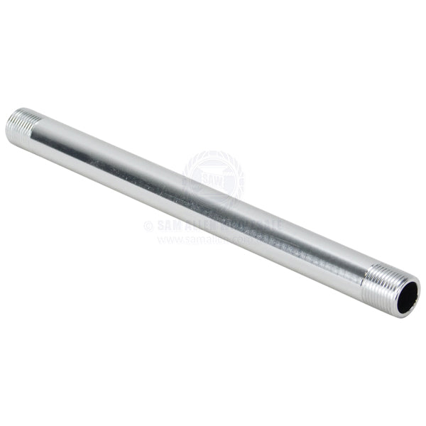 Coffs Metal Works silver threaded steel pipe nipple for industrial wall mounted support arm assembly