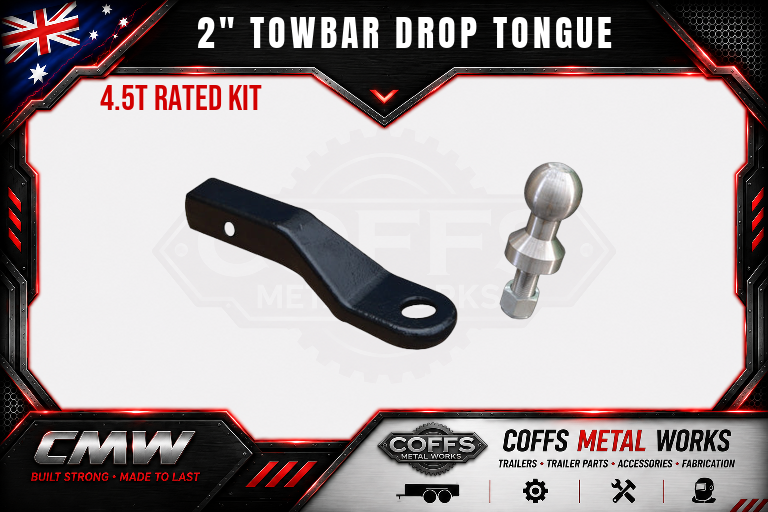 2" Drop Forged Towbar Tongue & 70mm Tow Ball. Suit Hayman Reece ARB TJM