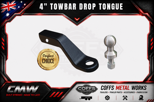 4" Drop Forged Towbar Tongue & 70mm Tow Ball. Suit Hayman Reece ARB TJM