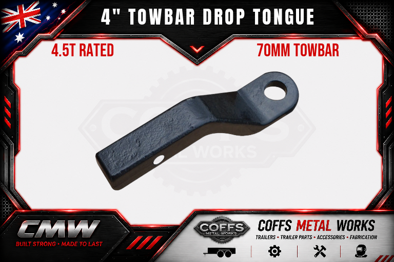 4" Drop Forged Towbar Tongue 70mm Ball Hitch. Suit Hayman Reece ARB TJM.