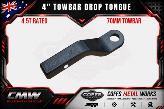 4" Drop Forged Towbar Tongue 70mm Ball Hitch. Suit Hayman Reece ARB TJM.