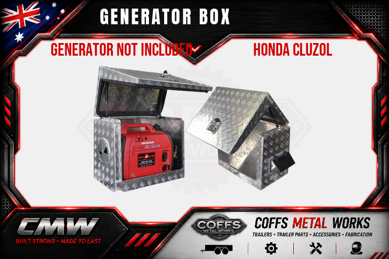 Aluminium Ventilated Generator Box For Caravans, Trailers, Truck, Utes & camping