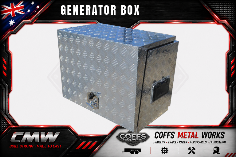 Large Aluminium Generator Box. 750mm x 510mm For Caravan Trailer Utes